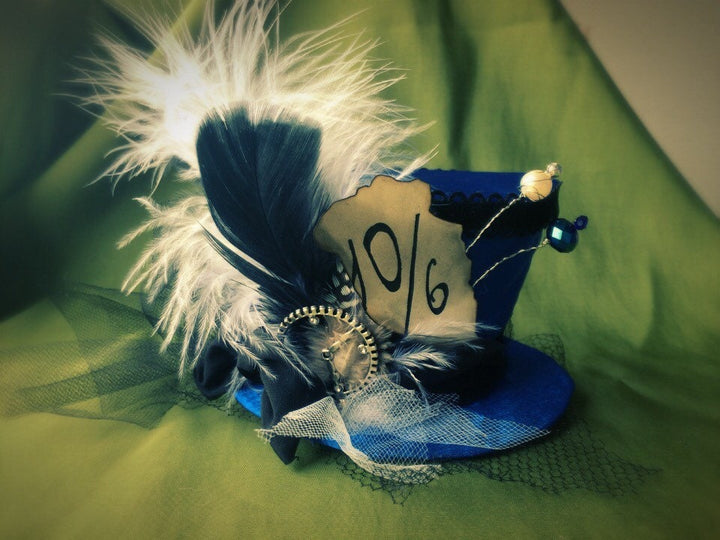 Made to order! Mini top hat, Steampunk, Mad Hatter, Alice in Wonderland, Burlesque, cosplay, party hat, wedding, hair accessor