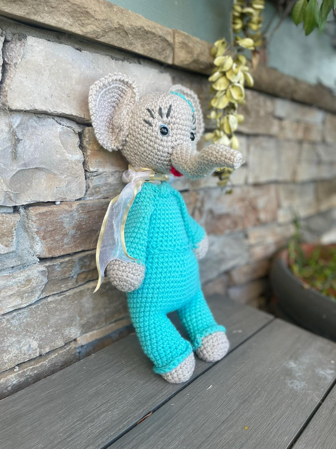 Elephant !!! Handmade Amigurumi Crochet Toy – Customize a special name Adorable & Unique Gifts