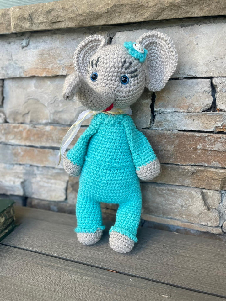 Elephant !!! Handmade Amigurumi Crochet Toy – Customize a special name Adorable & Unique Gifts