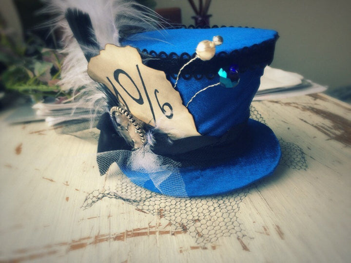 Made to order! Mini top hat, Steampunk, Mad Hatter, Alice in Wonderland, Burlesque, cosplay, party hat, wedding, hair accessor